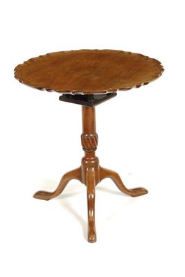 Appraisal: A mahogany tripod table the circular top with a pie