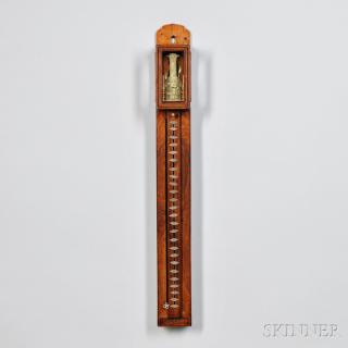 Appraisal: Japanese Shaku Dokei or Pillar Clock traditional-style wooden case with