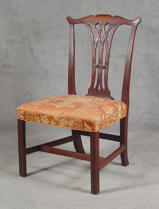 Appraisal: Mahogany Chippendale Side Chair Late th Century Carved back with