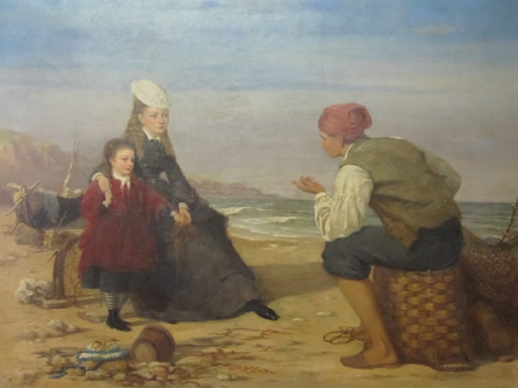 Appraisal: ENGLISH SCHOOL TH CENTURY SAILOR CONVERSING WITH A MOTHER AND