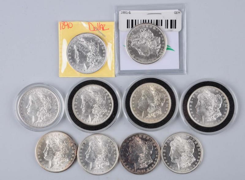 Appraisal: Lot Of Morgan Silver Dollars S MS O MS O