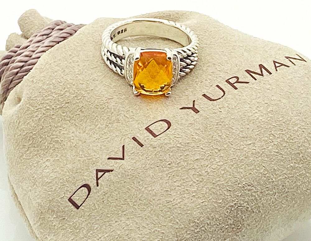 Appraisal: DAVID YURMAN CITRINE DIAMOND PETITE WHEATON RING DAVID YURMAN STERLING