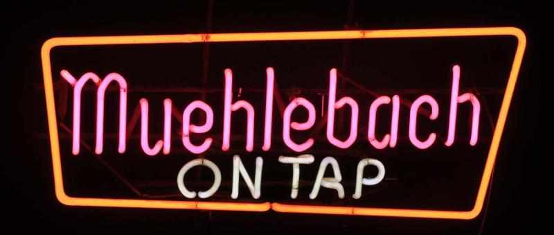 Appraisal: Muehlebach On Tap Border Neon Sign Description s Pink or