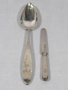 Appraisal: Russian Interest A mixed lot comprising a silver dinner knife