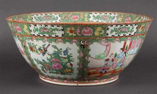 Appraisal: Chinese Export Rose Medallion porcelain punch bowl fourth quarter- th