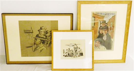 Appraisal: Two Dickard block prints matted and framed behind glass both