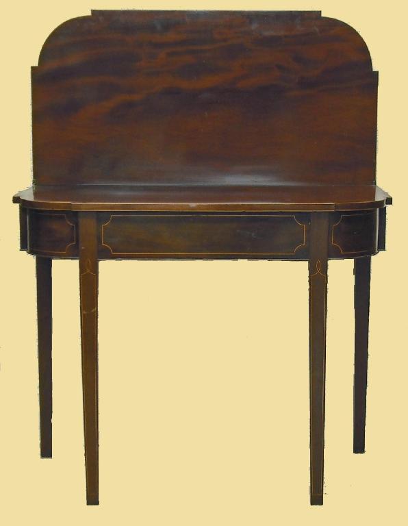 Appraisal: Early th century inlaid figured mahogany breakfront D-end fold-over tea