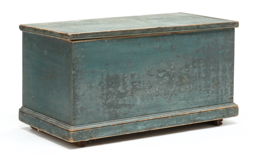 Appraisal: AMERICAN PAINTED BLANKET BOX Second quarter th century poplar Applied