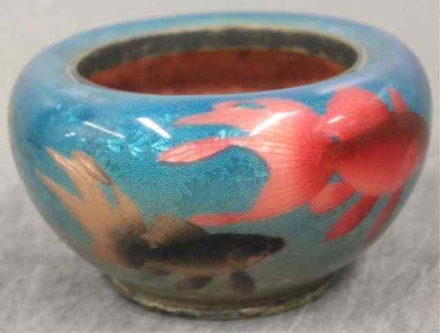 Appraisal: Enameled Bowl with Fish Decoration From a Roslyn Heights NY