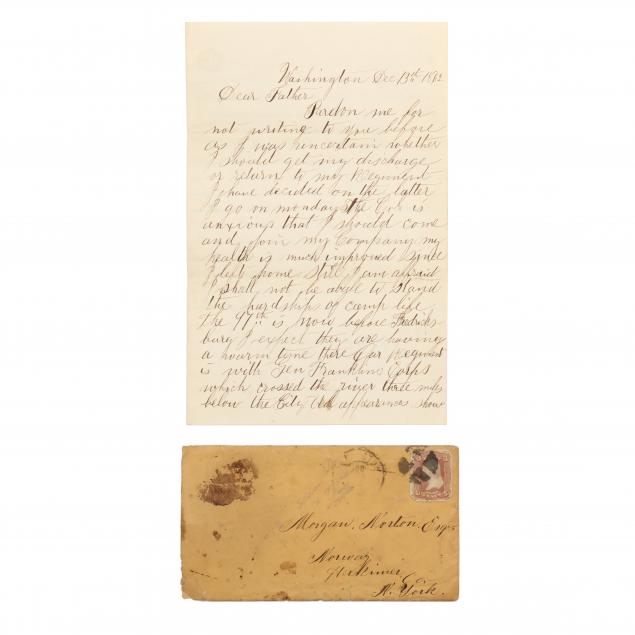 Appraisal: UNION OFFICER'S AUTOGRAPH LETTER SIGNED JOHN T NORTON Washington D