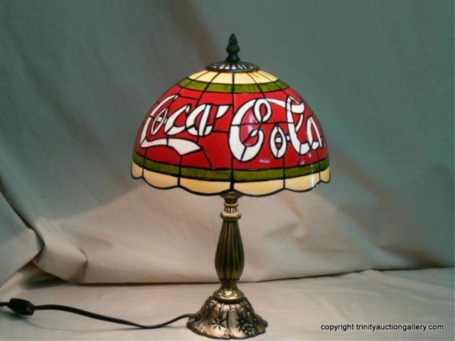 Appraisal: Coca-Cola Plastic Tiffany Style Table Lamp made of plastic to