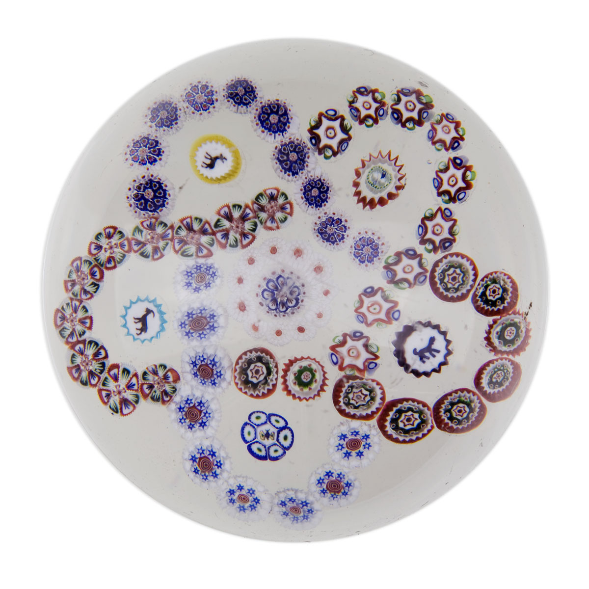 Appraisal: BACCARAT PATTERNED MILLEFIORI MAGNUM WEIGHT NINETEENTH CENTURY The clear glass