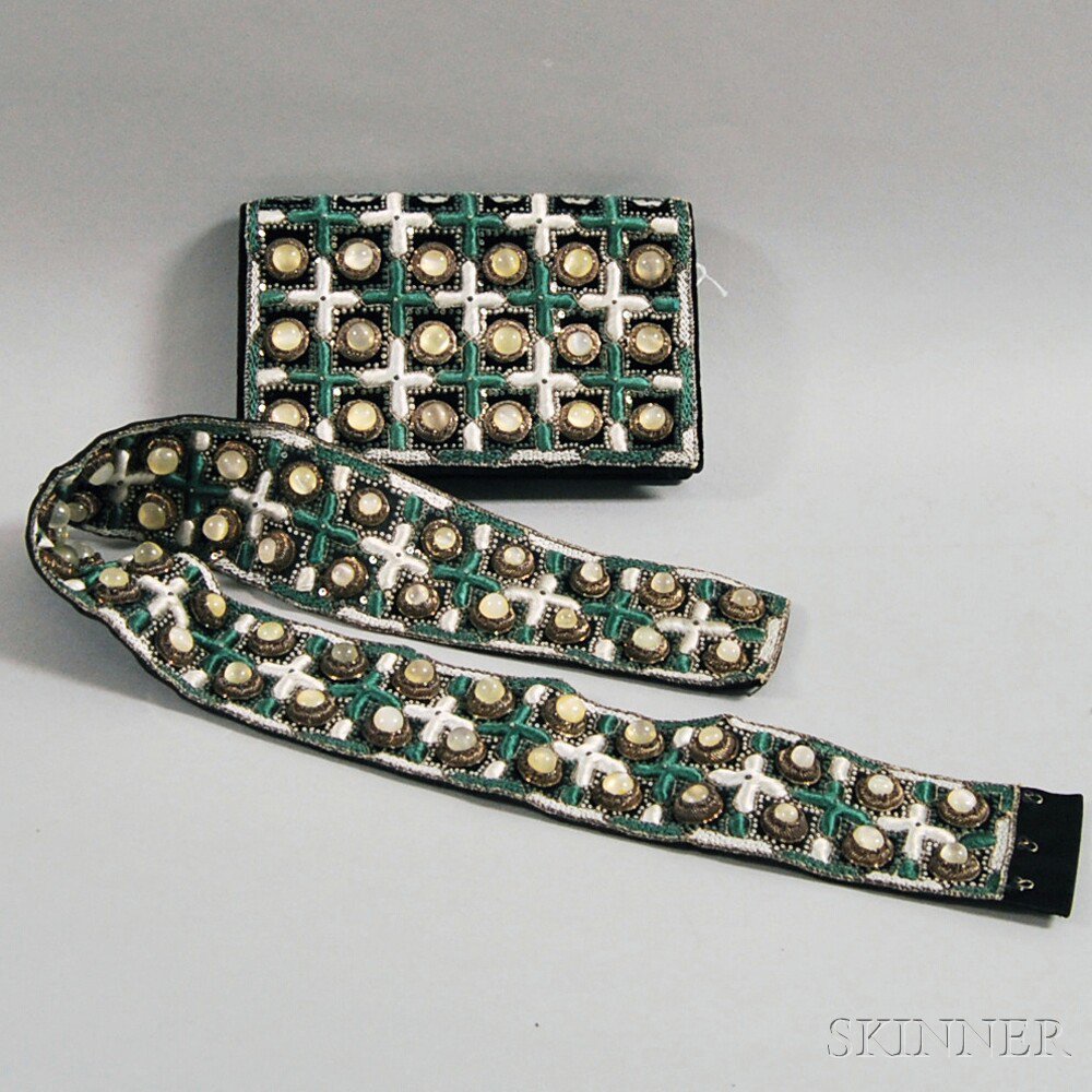 Appraisal: Gucci Beaded and Embroidered Velvet Accessory Set s a black