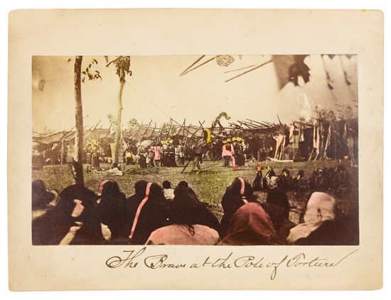 Appraisal: WESTERN PHOTOGRAPHS Group of hand-tinted photographs of American Indian ceremonies