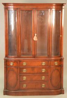 Appraisal: Two piece lot to include a mahogany breakfront with bowed