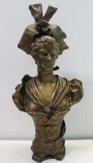 Appraisal: Bronze Bust of a Beauty Monogrammed on Base Looks to