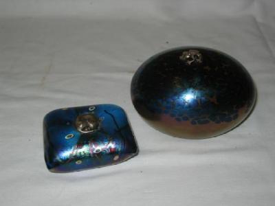 Appraisal: A JOHN DITCHFIELD PAPERWEIGHT modelled as a blue and gold