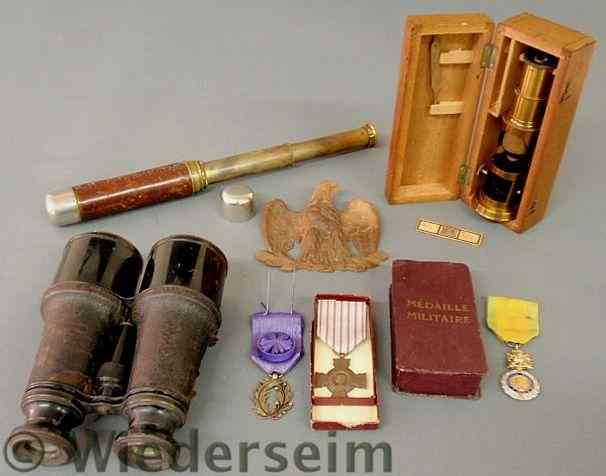 Appraisal: Misc grouping to include cased th c gentleman's microscope l