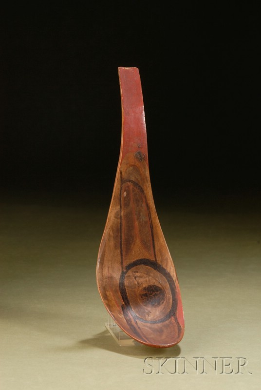 Appraisal: Northwest Coast Carved and Painted Wood Spoon c last quarter