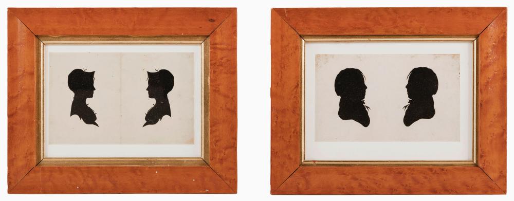 Appraisal: PAIR OF SILHOUETTE PORTRAITS TH CENTURY X SIGHT FRAMED X