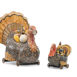 Appraisal: Two Turkey Form Pull Toys Each With Pin Game items