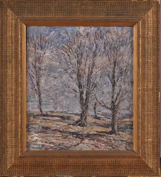 Appraisal: WILLIAM CARRIGAN - SPRING TREES Oil on canvas x in