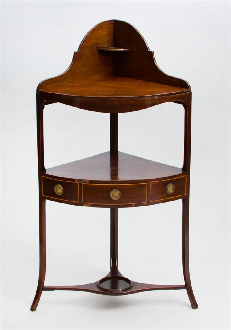 Appraisal: LATE GEORGE III CARVED MAHOGANY CORNER WASH STAND x x