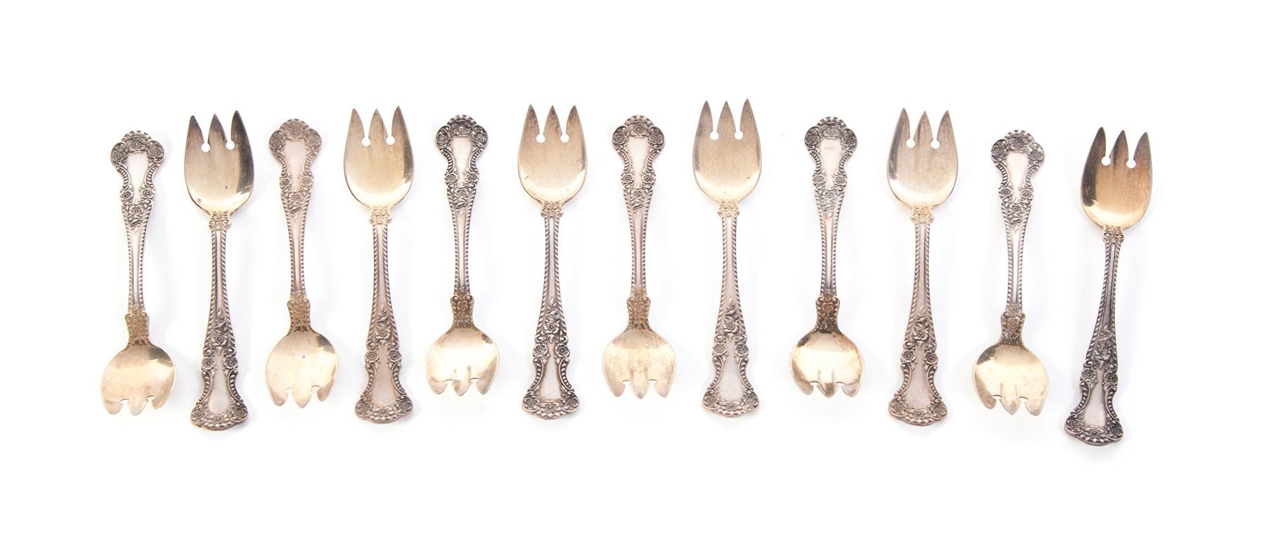 Appraisal: SET OF TWELVE GORHAM BUTTERCUP PATTERN STERLING ICE CREAM FORKS