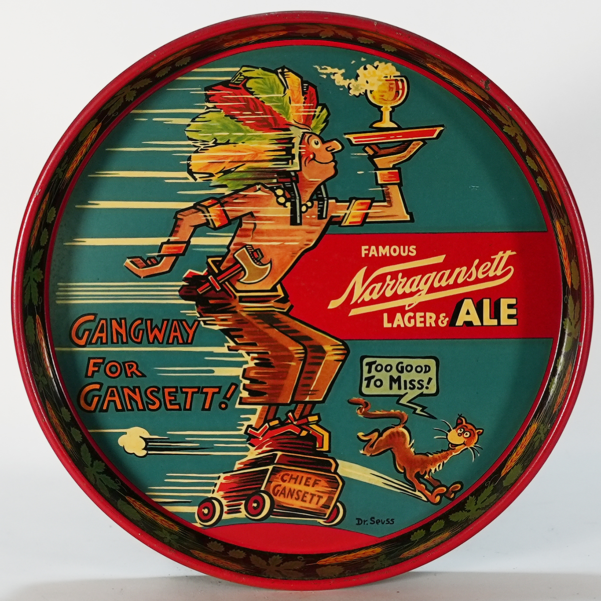 Appraisal: Narragansett Lager Ale Gangway for Gansett Dr Seuss TrayReference n