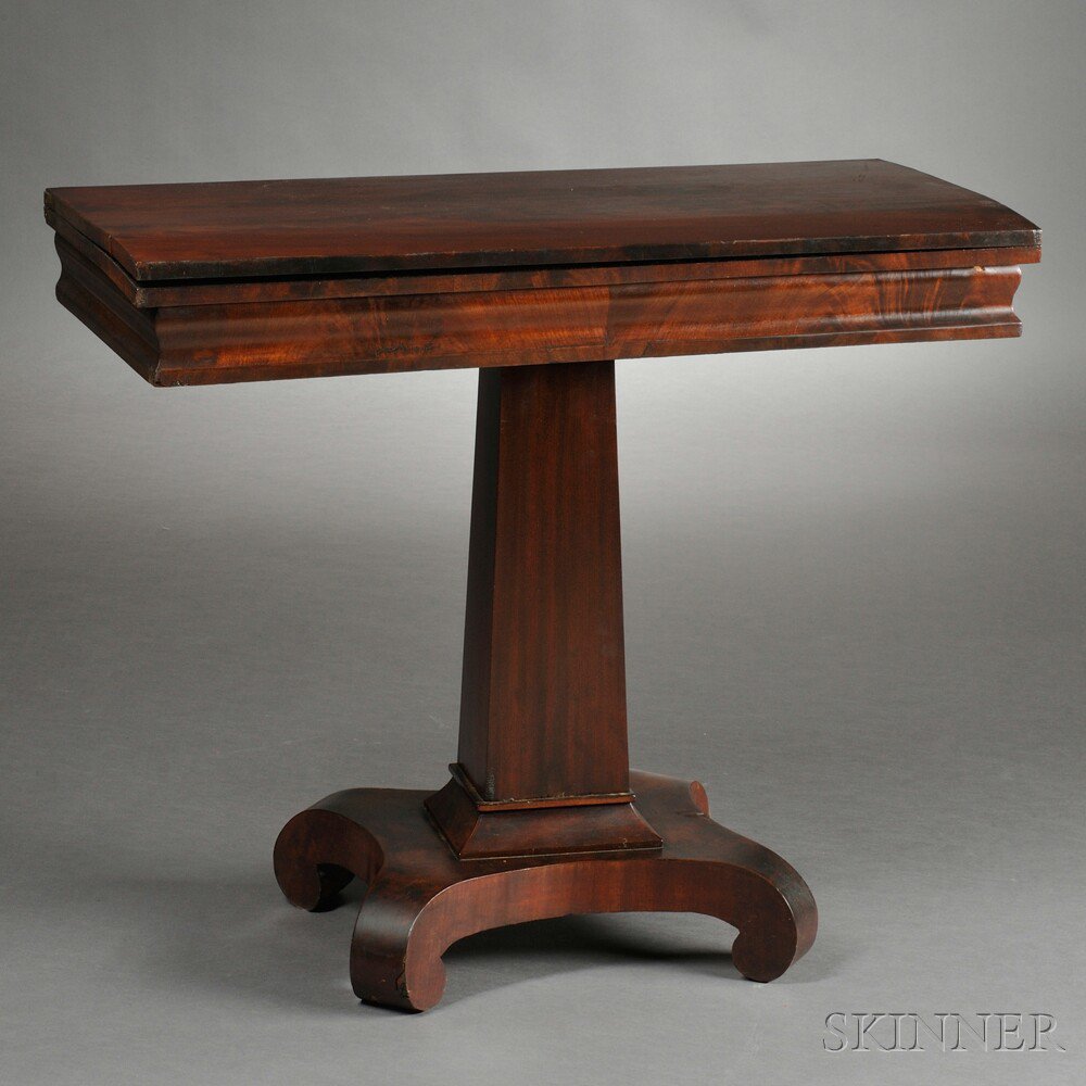 Appraisal: Classical Mahogany and Mahogany Veneer Game Table America th century