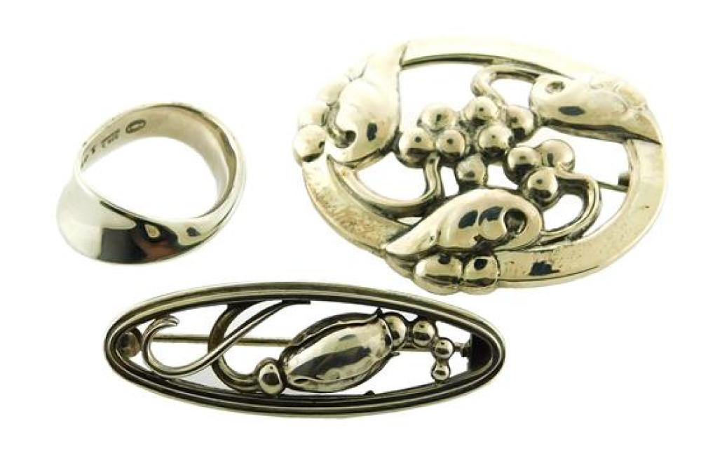 Appraisal: JEWELRY Georg Jensen sterling jewelry three pieces including one stamped