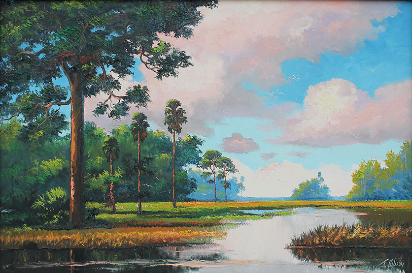 Appraisal: GIBSON James American th Century Vibrant Florida Highwaymen St Johns