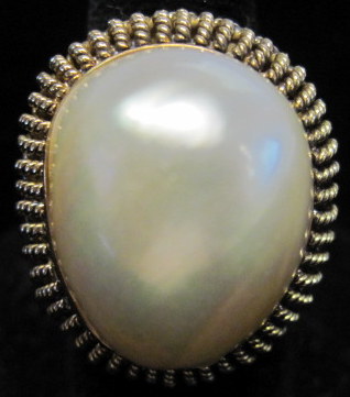 Appraisal: karat yellow gold mabe pearl ring ring size dwt