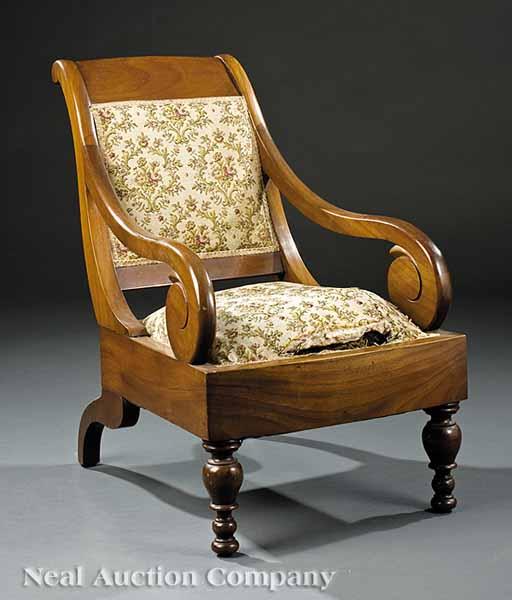 Appraisal: An English Regency Mahogany Library Chair early th c slightly