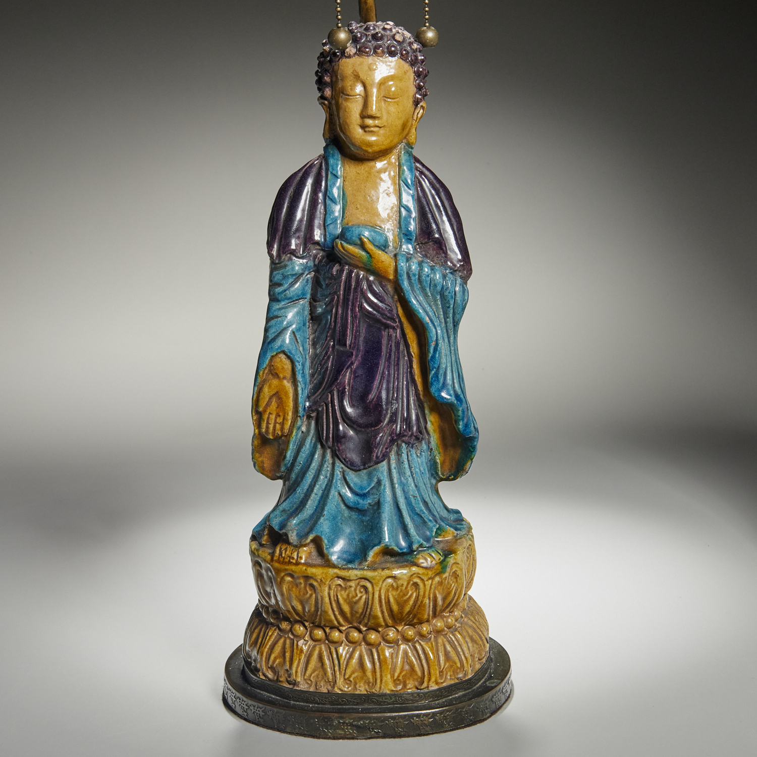 Appraisal: CHINESE MING ERA FAHUA STANDING BUDDHA Ming Dynasty th th