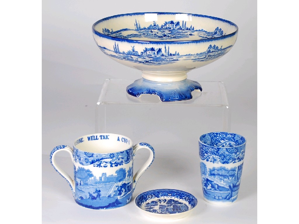 Appraisal: FOUR ITEMS OF BLUE AND WHITE POTTERY COMPRISING ROYAL DOULTON