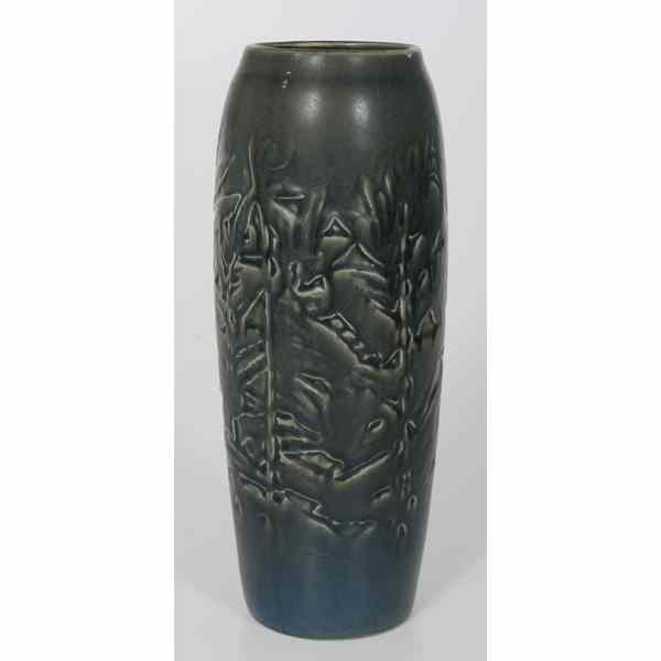 Appraisal: Rookwood Matte Glaze Vase American a cylindrical vase with molded