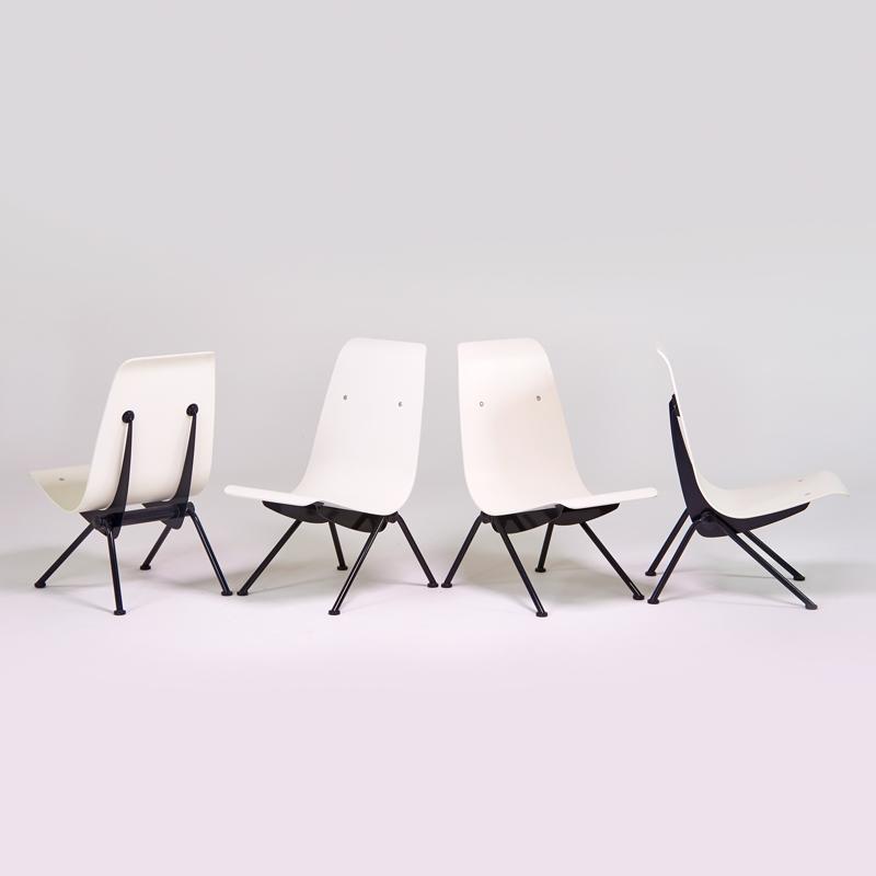 Appraisal: JEAN PROUVE VITRA Set of four Antony lounge chairs Switzerland