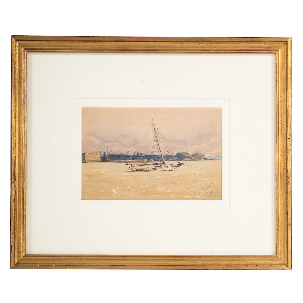 Appraisal: Louis J Feuchter Skipjack Dewey American - Watercolor on paper