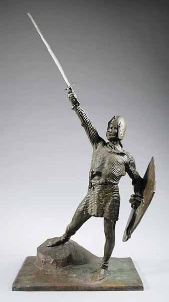 Appraisal: An Italian Bronze Figure of a Crusader after Enrico Butti