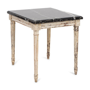 Appraisal: A Louis XVI Style Cream-Painted Low Table TH CENTURY With