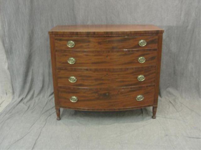 Appraisal: Sheraton Bow Front Chest From a Rye home Dimensions w