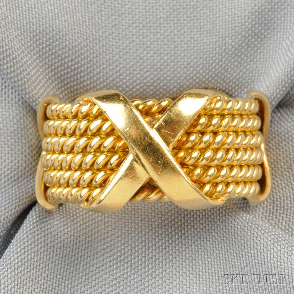 Appraisal: kt Gold Ring Schlumberger Tiffany Co the ropework band with