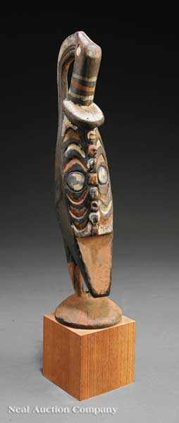 Appraisal: Two Papua New Guinea Carved and Painted Wood Figural Groups