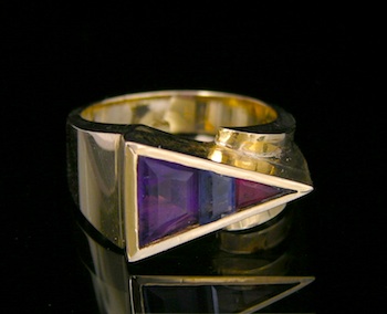 Appraisal: A Contemporary Amethyst Ring Tested as k yellow gold contemporary