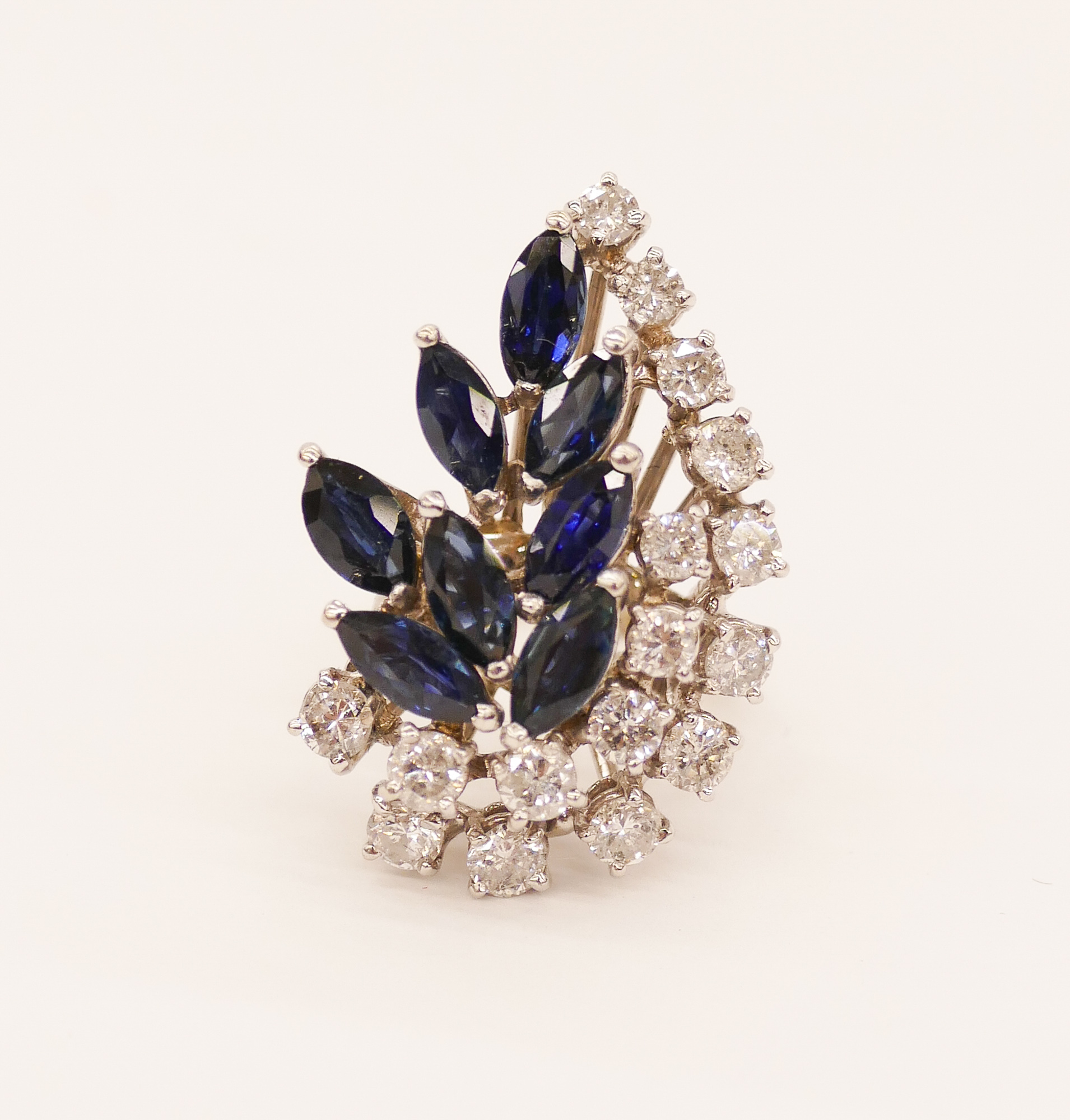 Appraisal: Lady's Sapphire Diamond k Spray Ring Size It is set