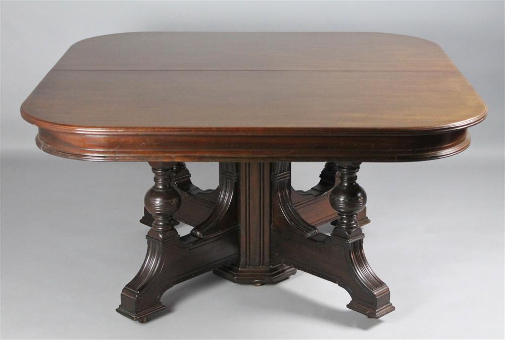 Appraisal: RENAISSANCE REVIVAL MAHOGANY DINING TABLE WITH SIX LEAVES having a