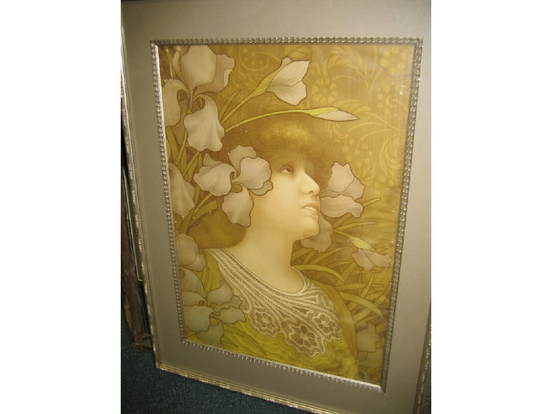 Appraisal: PAUL BERTHON FRENCH - SARAH BERNHARDT color lithograph imperfections gilt-framed