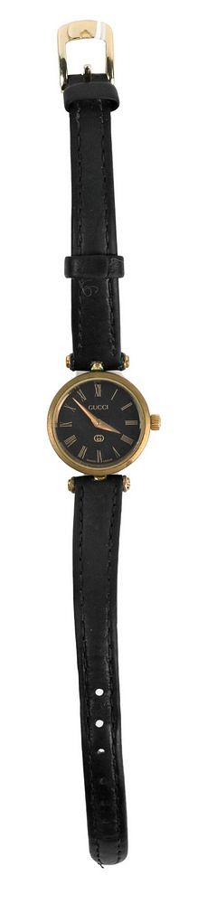 Appraisal: Vintage Gucci Black Enamel Stack Women's Watch some enamel missing