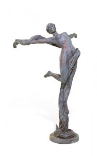 Appraisal: A PATINATED METALWARE GARDEN STATUE A PATINATED METALWARE GARDEN STATUE